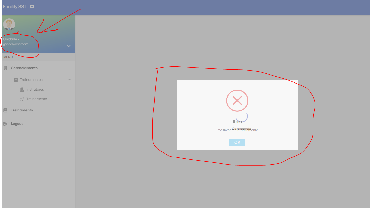 usuário não possuir uma Unidade usuário não possuir uma Unidade
